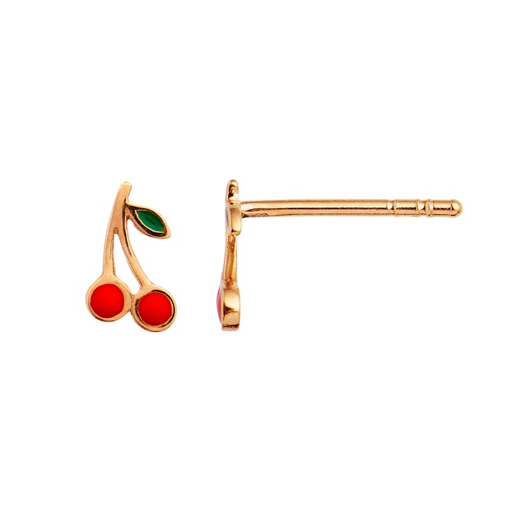STINE A Jewelry Petit Cherry Enamel Earstick — Örhängen